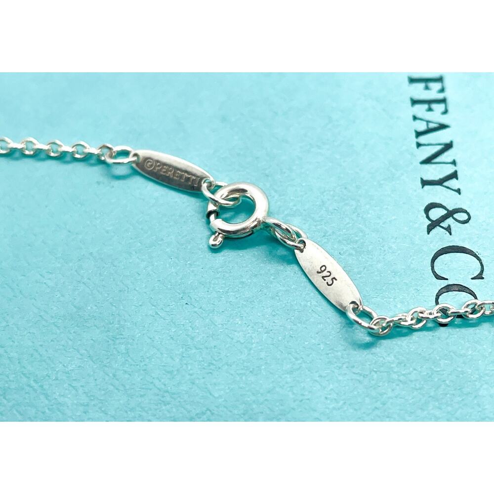 LARGE Tiffany & Co Elsa Peretti Double Open Heart Pendant Necklace 18k & Silver - Picture 10 of 13
